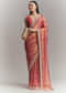 Maroon Silk Embroidered Saree With Heavy Hand Embroidery