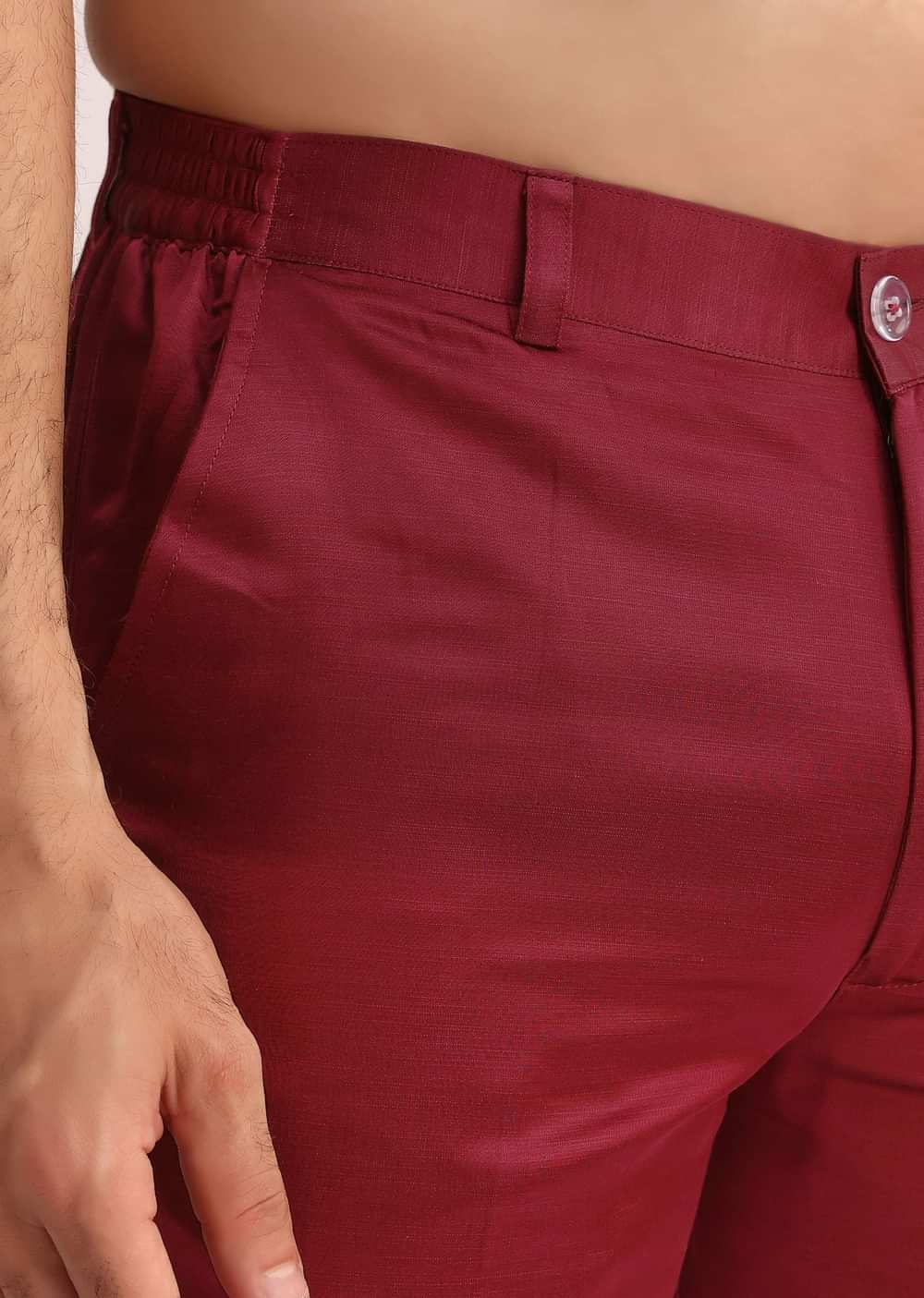 Maroon Silk Blend Mirror Work Kurta Set With Dupatta