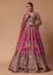 Maroon Silk Velvet 16 Kali Lehenga And Zardosi Blouse Set