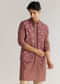 Mauve Modal Chanderi Cutdana Sequins Kurta Jacket Set