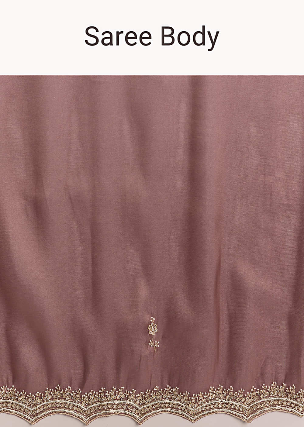 Mauve Silk Saree With Bead And Cutdana Embroidery