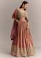 Mauve Tissue Lehenga Set With Embroidered Choli And Dupatta