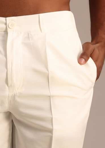 Mehendi Green Silk Kurta Pant Set With Mandarin Collar