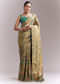 Mint Green Dola Silk Woven Saree With Embroidered Nature Motifs