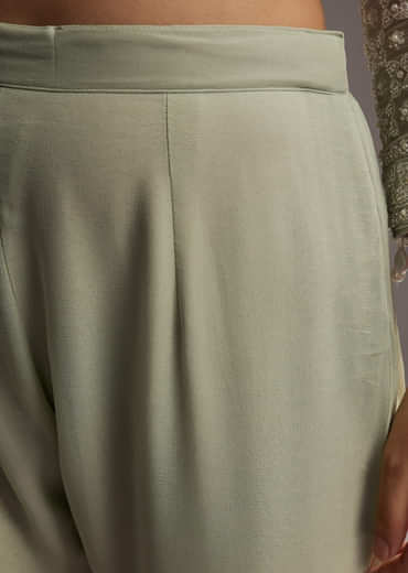 Mint Green Georgette Kurta Set With Beads Work