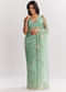 Mint Green Glass Tissue Saree With Cutdana And Sequins Embroidery