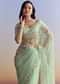 Mint Green Net Saree With Heavily Embroidered Border