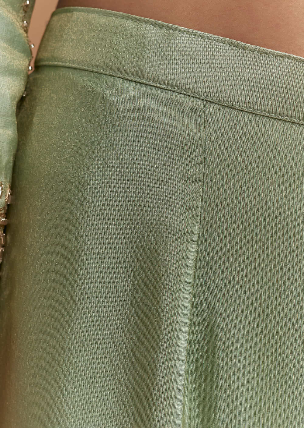 Mint Green Tissue Sharara Suit With Beads And Sequins Work