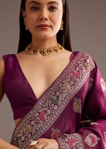 Multi Color Dola Silk Saree With Resham And Zari Weaving