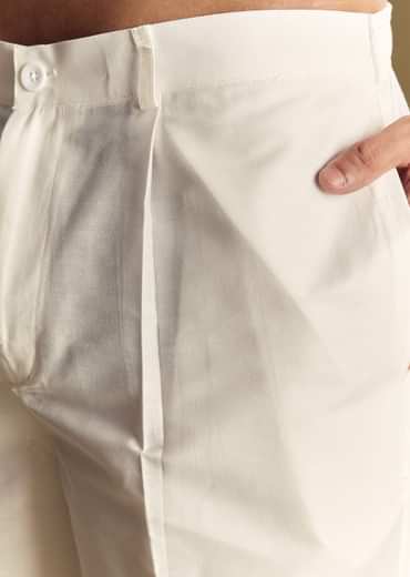 Multi Colored Linen Kurta Set With Floral And Foil Highlights