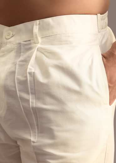 Multi Colour Abstract Printed Kurta Pant Set With Mandarin Collar