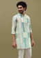 Multi Colour Silk Printed Kurta Set For Men