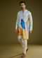 Multicolor Linen Abstract Printed Zipper Kurta Set