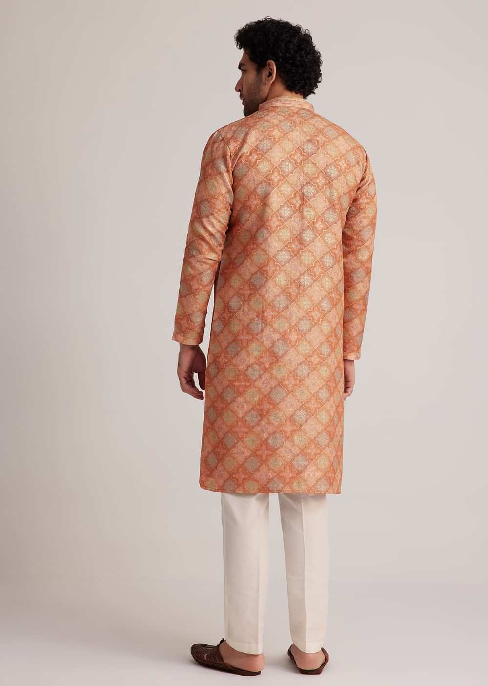Multicolor Brocade Kurta Set