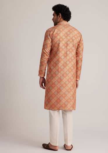 Multicolor Brocade Kurta Set