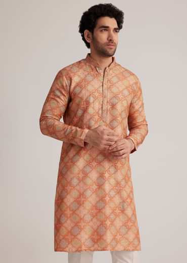 Multicolor Brocade Kurta Set