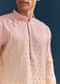 Multicolour Pastel Silk Kurta Set For Men With Sequins Embroidery