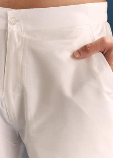 Multicolour Pastel Silk Kurta Set For Men With Sequins Embroidery