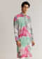 Multicolour Silk Abstract Printed Kurta Set With Sequins