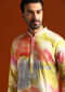 Multicolour Silk Kurta Set For Men With Heavy Hand Embroidery