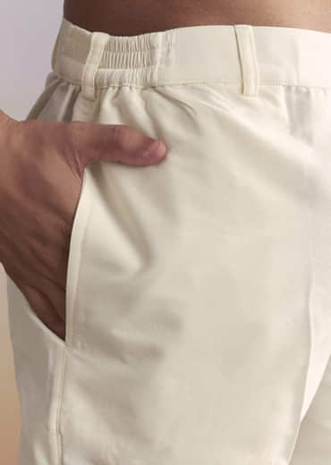 Multicolour Silk Kurta Set For Men With Intricate Resham Work