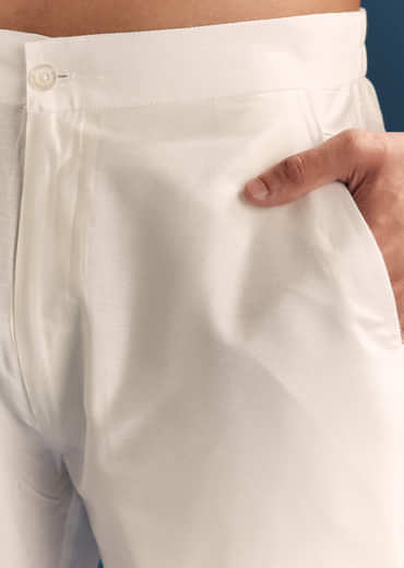 Multicolour Silk Kurta Set For Men With Pichwai Print