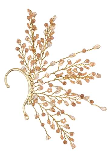 Multicolour And Red Handcrafted Earcuff In Mix Metal