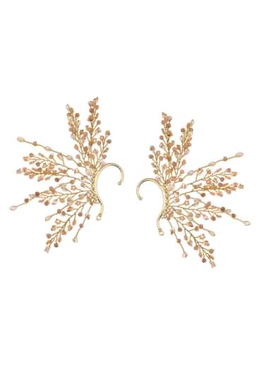 Multicolour And Red Handcrafted Earcuff In Mix Metal