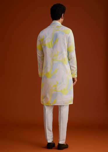 Multicolour Marble Printed Kurta Set