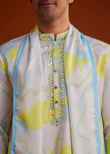 Multicolour Marble Printed Kurta Set