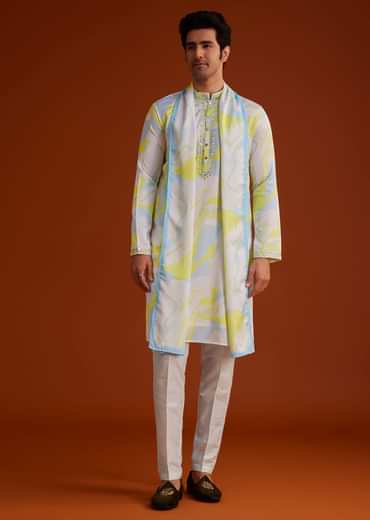 Multicolour Marble Printed Kurta Set