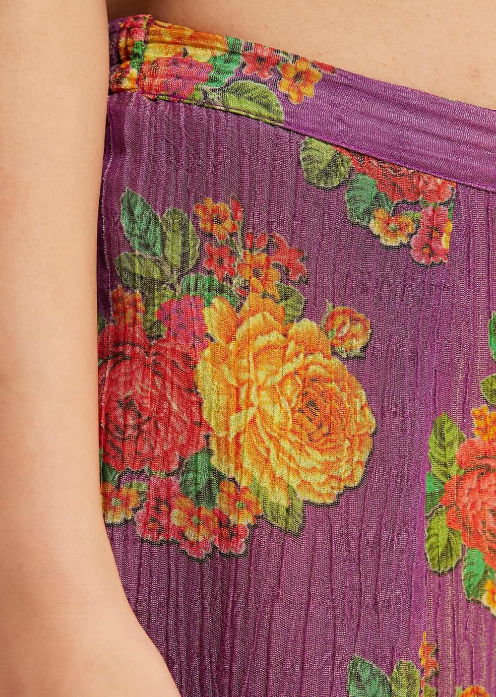 Multicolour Printed Crop Top Palazzo And Cape Set