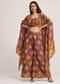 Multicolour Printed Crop Top Palazzo And Cape Set