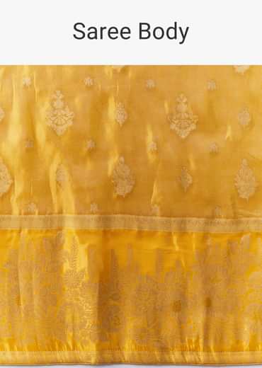 Mustard Yellow Dola Silk Saree with Blouse Fabric