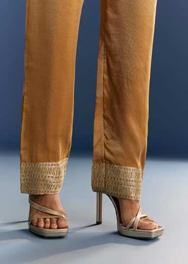 Mustard Yellow Zardosi Embroidered Anarkali Dupatta Set