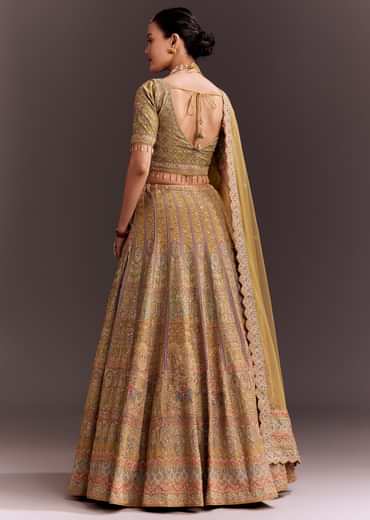 Mustard Yellow Embroidered Lehenga Set