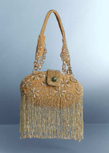 Mustard Yellow Potli With Tassel Detailing