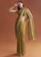 Mustard Yellow Tissue Saree With Floral Butti Embroidery