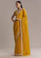 Mustard Yellow Tissue Saree With Scallop Border Embroidery