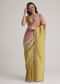 Mustard Yellow Triple Shaded Crushed Tissue Saree With Scallop Border