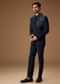 Navy Blue Embroidered Tuxedo Set