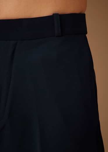 Navy Blue Embroidered Tuxedo Set