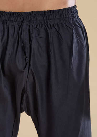 Navy Blue Pintuck Mens Kurta Set