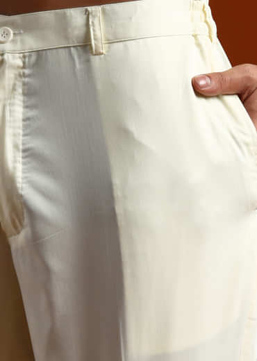 Navy Blue Velvet Kurta Set For Men With Print