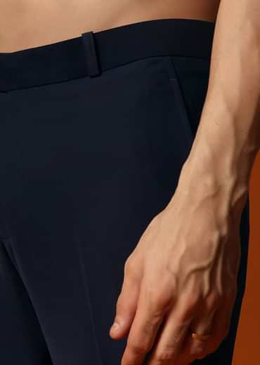 Navy Blue Jodhpuri Set In Resham Work For Men