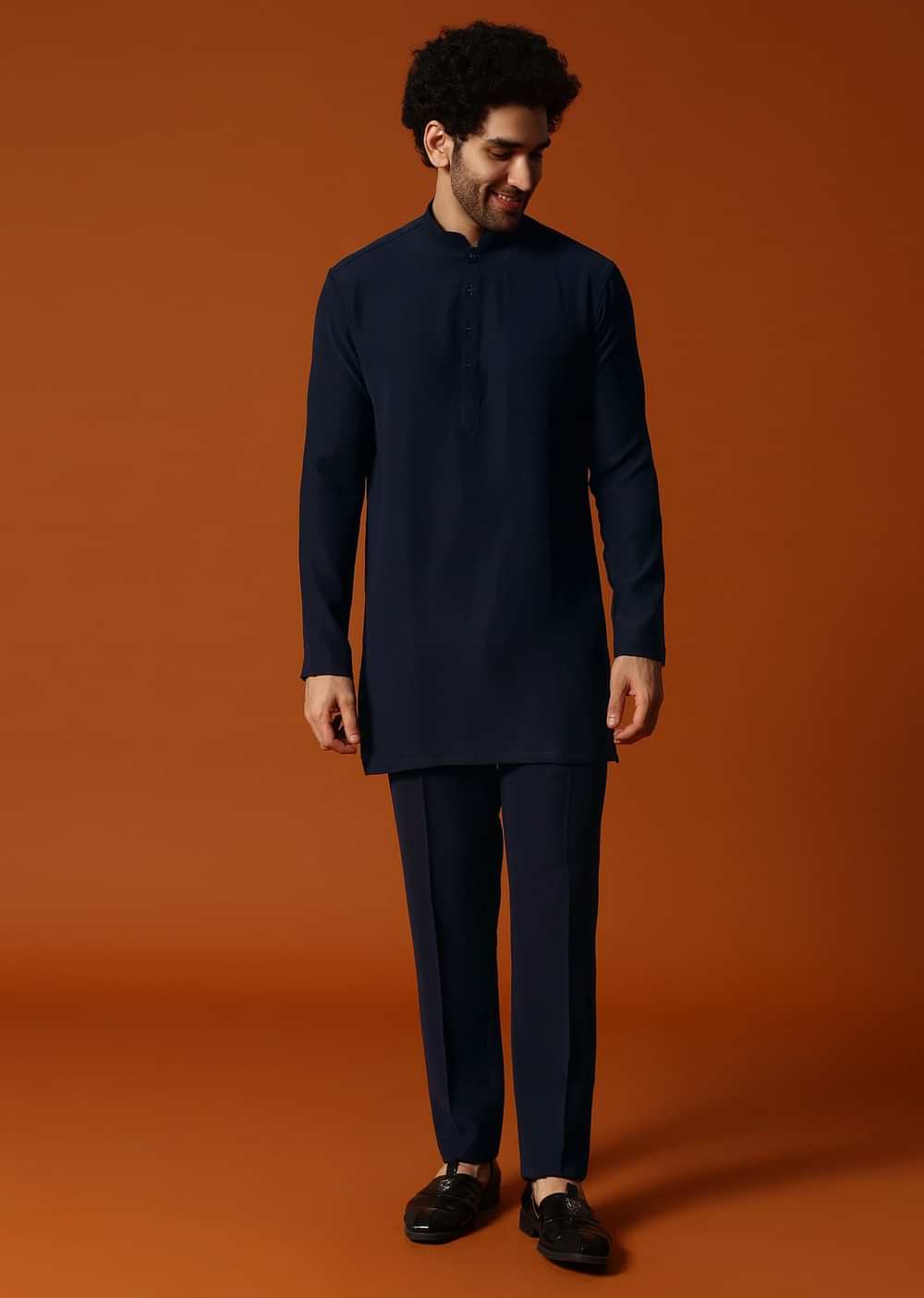 Navy Blue Jodhpuri Set In Resham Work For Men