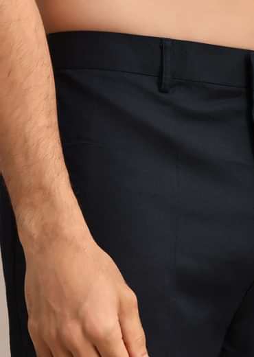 Navy Blue Kurta Jacket Set With Floral Embroidered Motifs