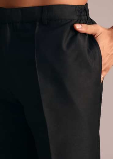 Navy Blue Silk Blend Resham Work Kurta Set