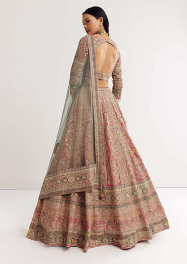 Net Dupatta Georgette Printed Lehenga With Stone Embroidery