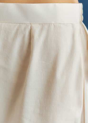 Off White Block Print Anarkali With Gotta Lace Neckline And Dupatta